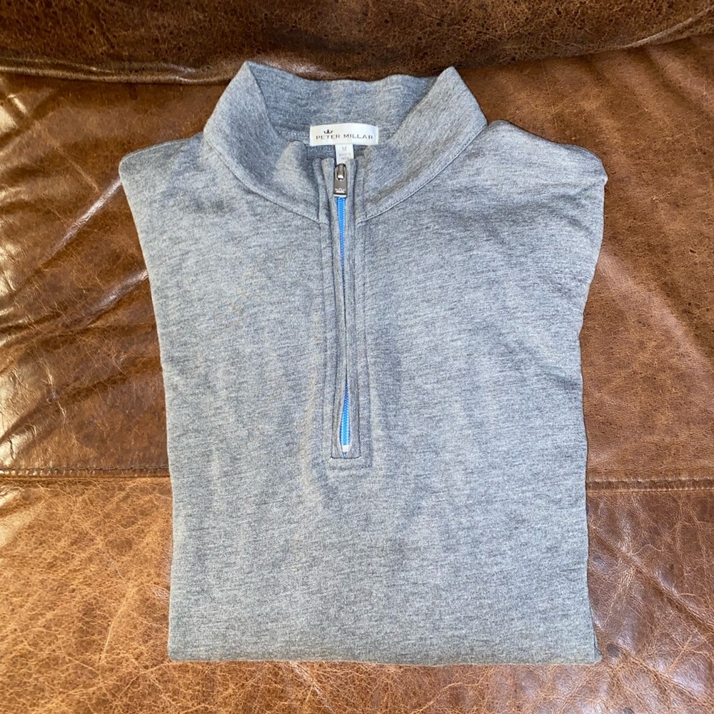Peter Millar quarter zip sweater GREY medium